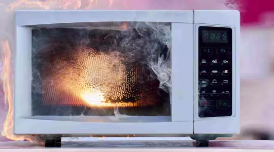 breakroom microwave on fire