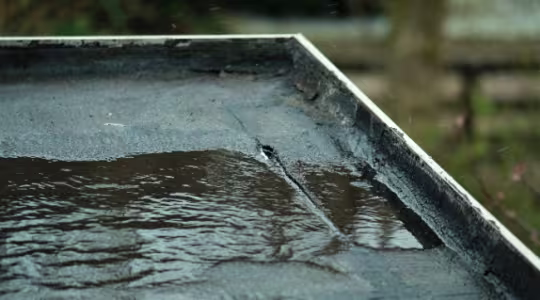 Retail center roof leaks after winter thaws