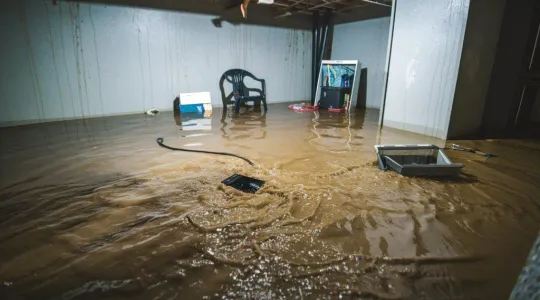 Dirty water flooding in basement