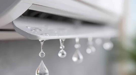 condensation dripping from an ac unit in a senior living community