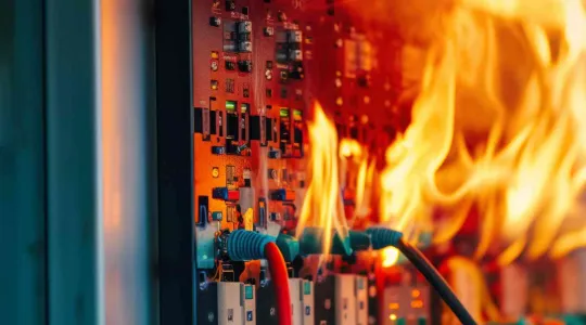 electrical fire in breaker box
