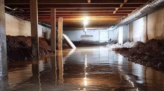 flooded crawlspace in a home