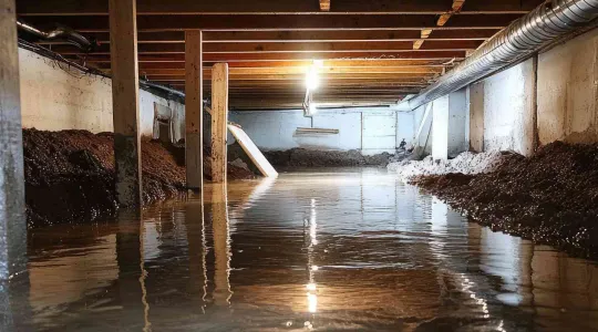 flooded crawlspace in a home