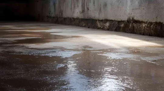 standing water on basement floor