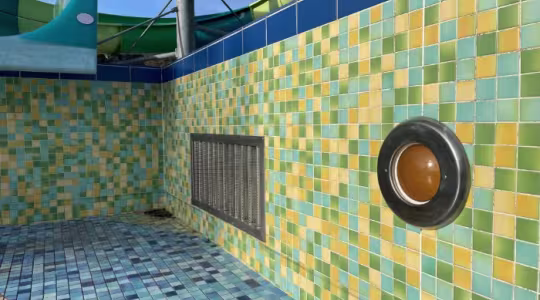 Swimming pool that is drained
